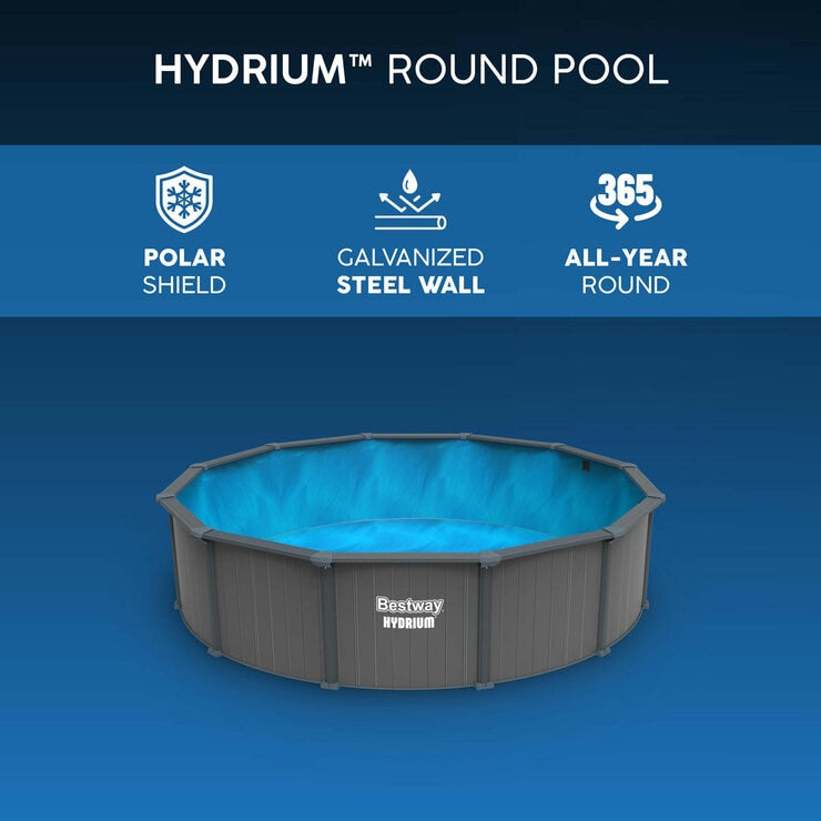 Bestway Hydrium 18ft (5.4m) Round Steel Wall Above Ground Pool Set