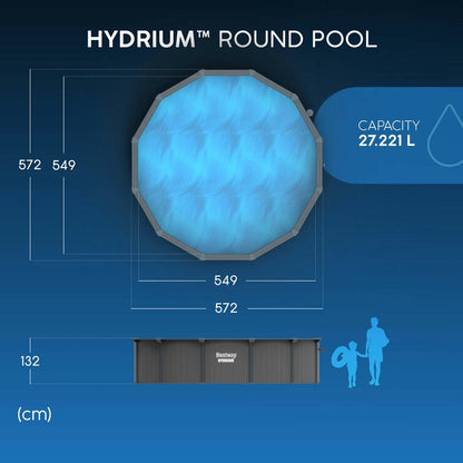Bestway Hydrium 18ft (5.4m) Round Steel Wall Above Ground Pool Set