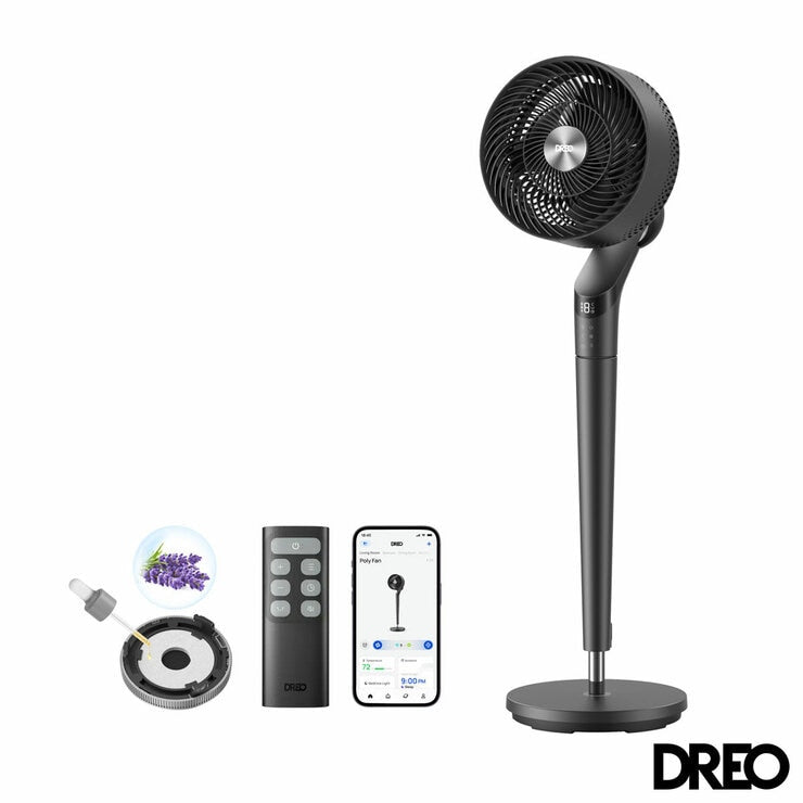DREO TurboPoly 350S Smart Pedestal Fan with 3D Oscillation