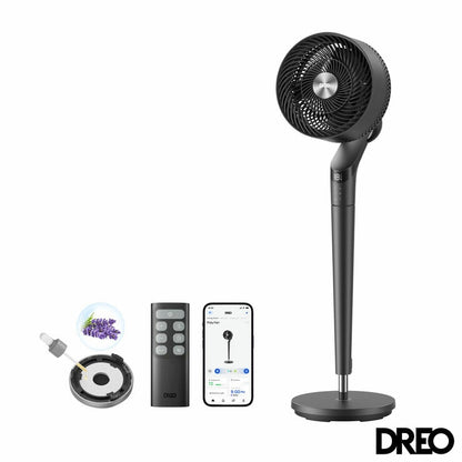 DREO TurboPoly 350S Smart Pedestal Fan with 3D Oscillation