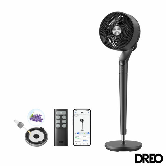 DREO TurboPoly 350S Smart Pedestal Fan with 3D Oscillation