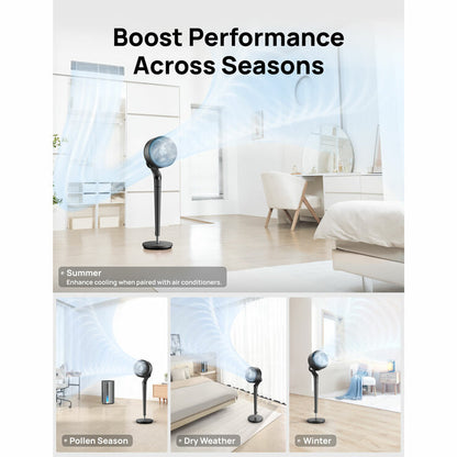 DREO TurboPoly 350S Smart Pedestal Fan with 3D Oscillation
