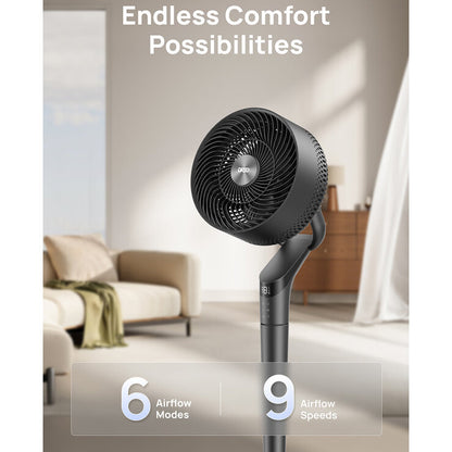 DREO TurboPoly 350S Smart Pedestal Fan with 3D Oscillation