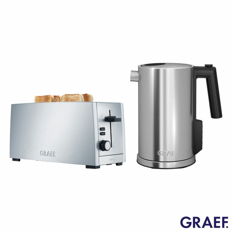 Graef 1.2L Kettle & 4 Slice Toaster Bundle in Silver