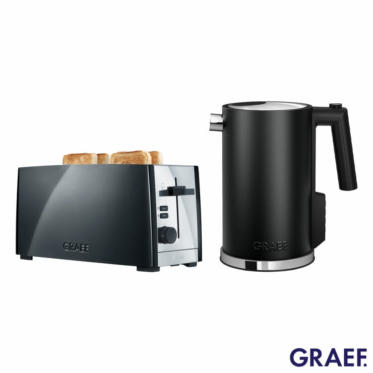 Graef 1.2L Kettle & 4 Slice Toaster Bundle in Black