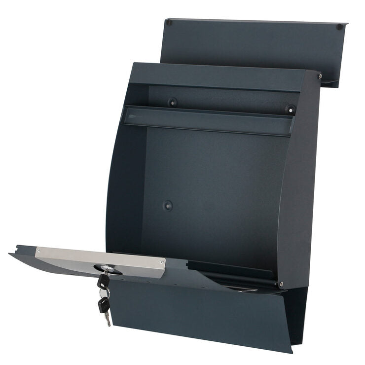 Phoenix Estilo Front Loading Letter Box MB0122KA in Graphite Grey with Key Lock