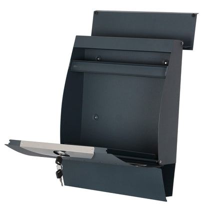 Phoenix Estilo Front Loading Letter Box MB0122KA in Graphite Grey with Key Lock