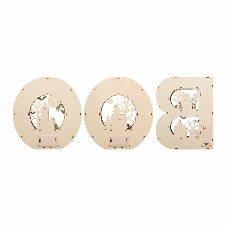 Light Up Wooden BOO Letters - Set of 3