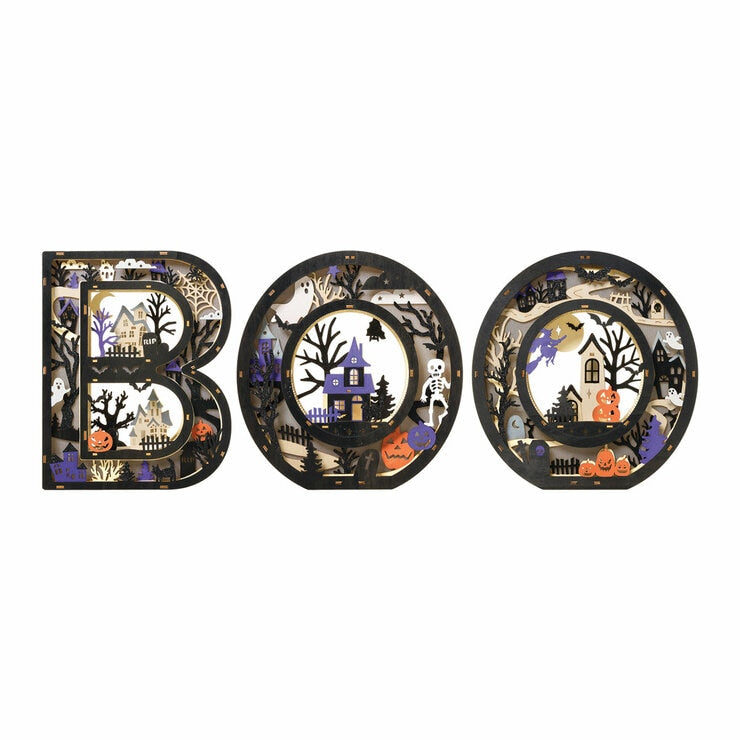 Light Up Wooden BOO Letters - Set of 3