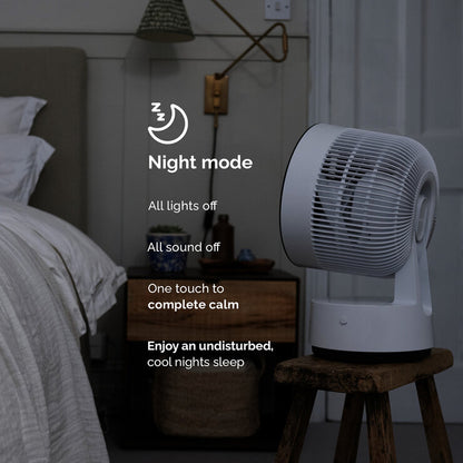 Meaco Sefte 8 Inch Rechargeable Battery Air Circulator Cooling Fan in White