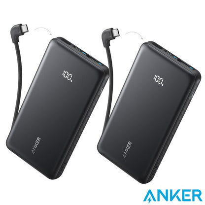 Anker Zolo 10,000mAh Power Bank with Built-in USB-C Cable 2-Pack