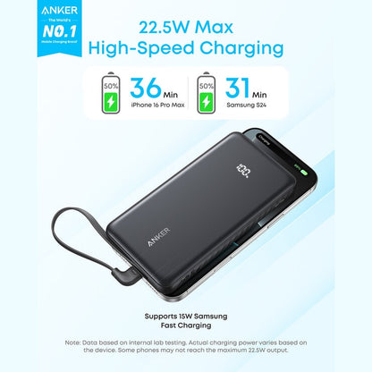 Anker Zolo 10,000mAh Power Bank with Built-in USB-C Cable 2-Pack