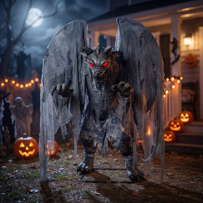 Halloween 7.5ft (2.3m) Animated Gargoyle With Lights & Sounds