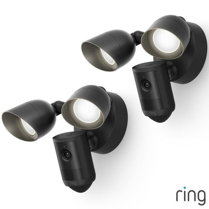 Ring Retinal 2K Floodlight Security Camera (2nd Gen) Wired in Black, Pack of 2