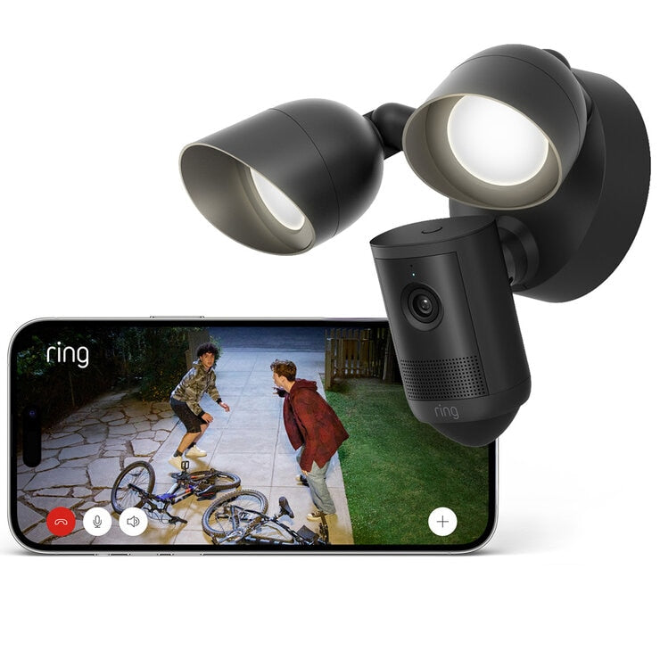 Ring Retinal 2K Floodlight Security Camera (2nd Gen) Wired in Black, Pack of 2