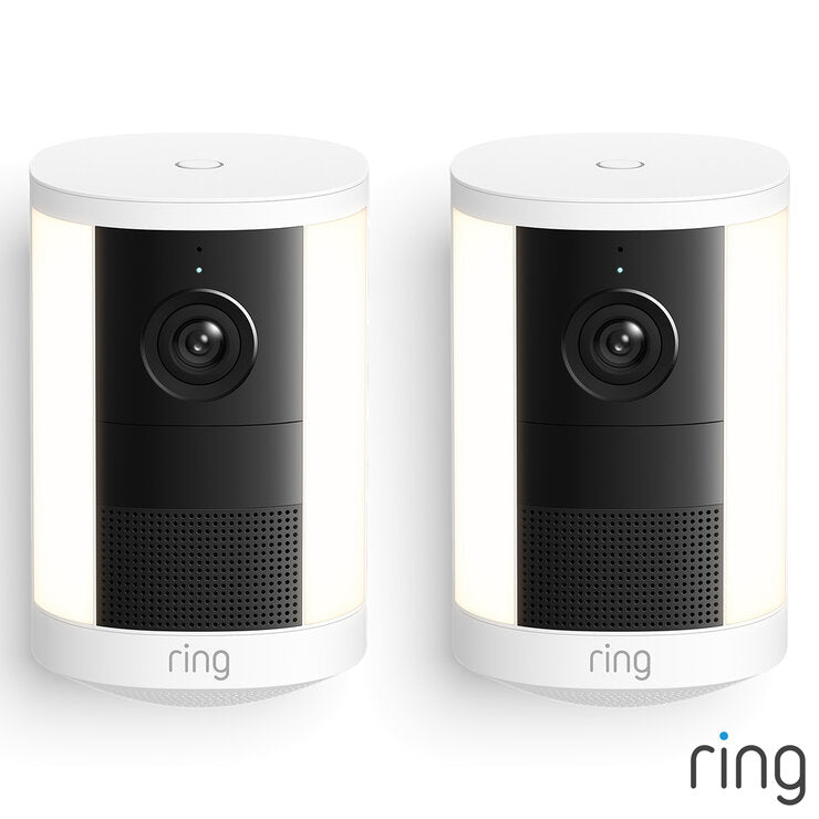 Ring Spotlight Security Camera (2nd Gen) Battery Powered in White, Pack of 2