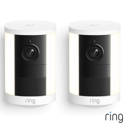 Ring Spotlight Security Camera (2nd Gen) Battery Powered in White, Pack of 2