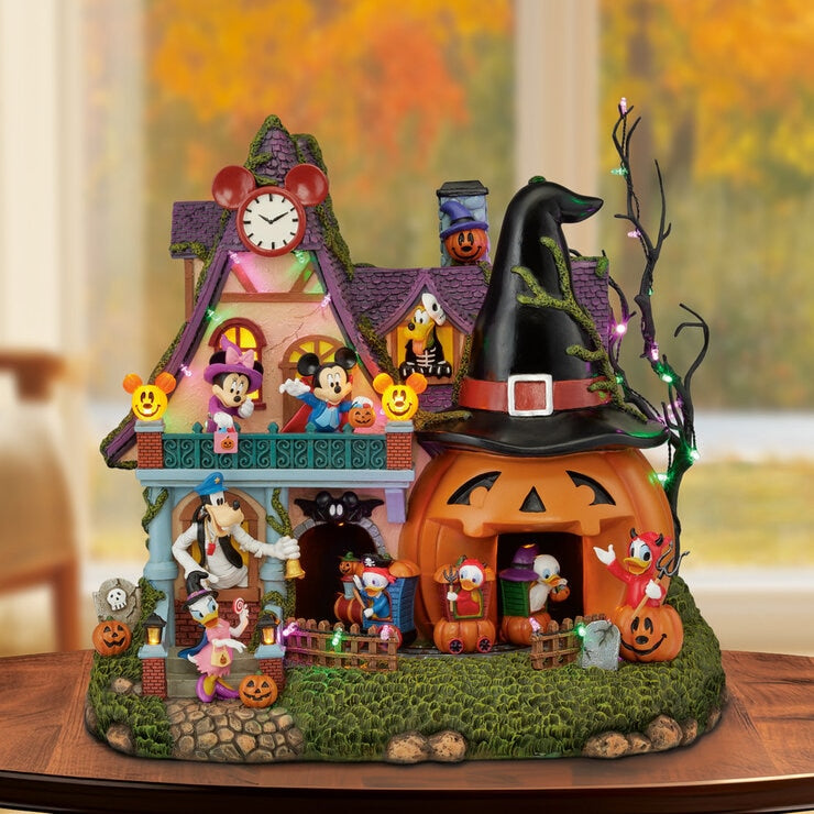 Halloween 13.5 inch Disney Animated House with Lights and Music