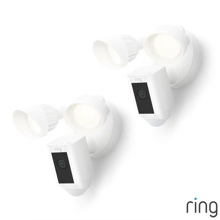 Ring Retinal 2K Floodlight Security Camera (2nd Gen) Wired in White, Pack of 2