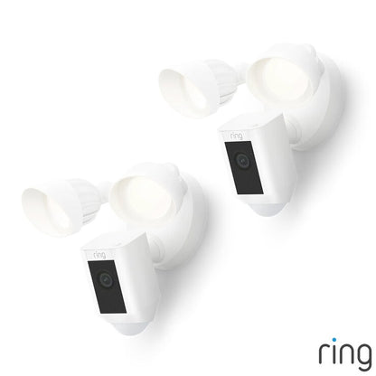 Ring Retinal 2K Floodlight Security Camera (2nd Gen) Wired in White, Pack of 2