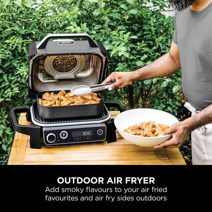 Ninja OG703UK Woodfire Electric BBQ Grill & Smoker in Grey