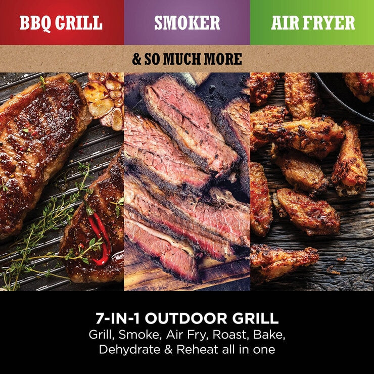 Ninja OG703UK Woodfire Electric BBQ Grill & Smoker in Grey