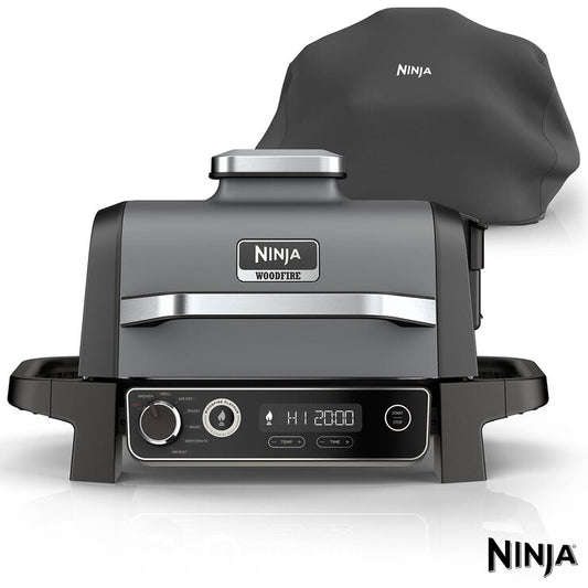 Ninja OG703UK Woodfire Electric BBQ Grill & Smoker in Grey
