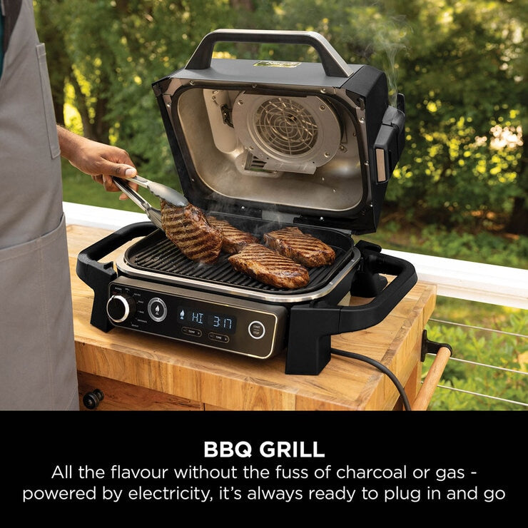 Ninja OG703UK Woodfire Electric BBQ Grill & Smoker in Grey