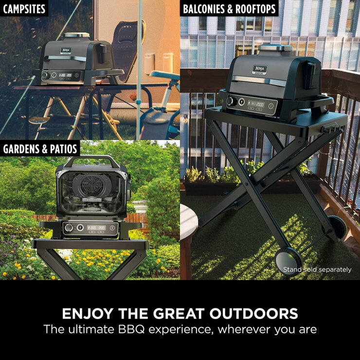 Ninja OG703UK Woodfire Electric BBQ Grill & Smoker in Grey