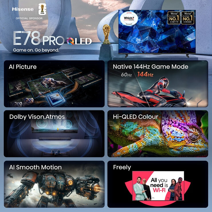 Hisense 55E78STUK PRO 55 Inch QLED HD Smart TV