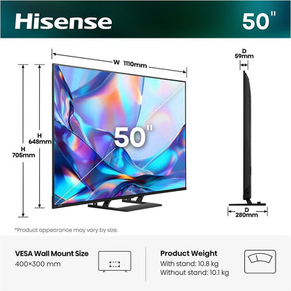 Hisense 50A7STUK 50 Inch QLED HD Smart TV