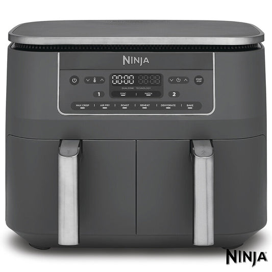 Ninja DZ300UK 6-in-1 Dual Zone Air Fryer in Gun Metal Grey