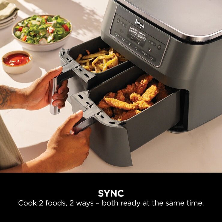 Ninja DZ300UK 6-in-1 Dual Zone Air Fryer in Gun Metal Grey