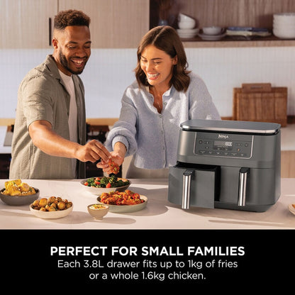 Ninja DZ300UK 6-in-1 Dual Zone Air Fryer in Gun Metal Grey