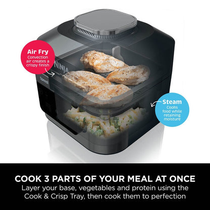 Ninja ON500UK Speedi 12-in-1 Multi Cooker, Air Fryer & Slow Cooker in Black