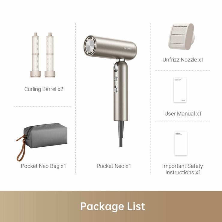 Dreame Pocket Neo Hair Dryer in Gold