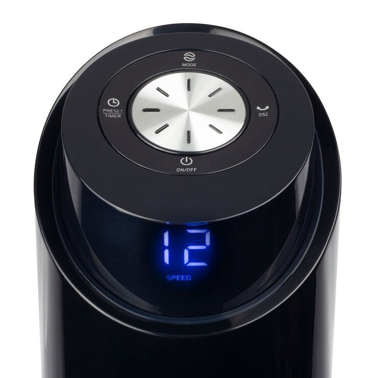 NSA Column Fan With Remote Control in Black, TFDC-60-RC/BK