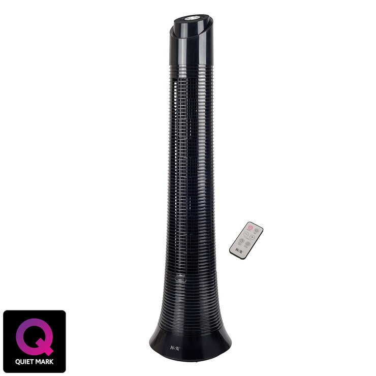 NSA Column Fan With Remote Control in Black, TFDC-60-RC/BK