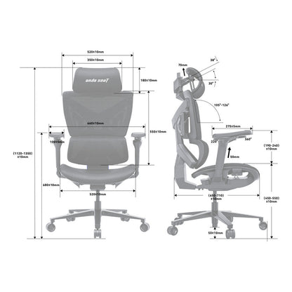Anda Seat X-Air Pro Gaming Chair 120 kg Mesh Ash Grey