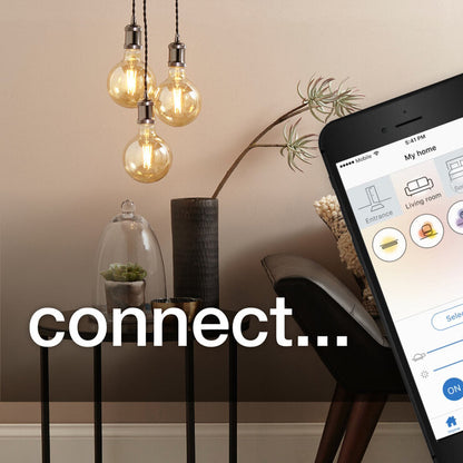 4lite WiZ Connected LED G95 E27 Colour Tuneable Smart Bulb, Pack of 2