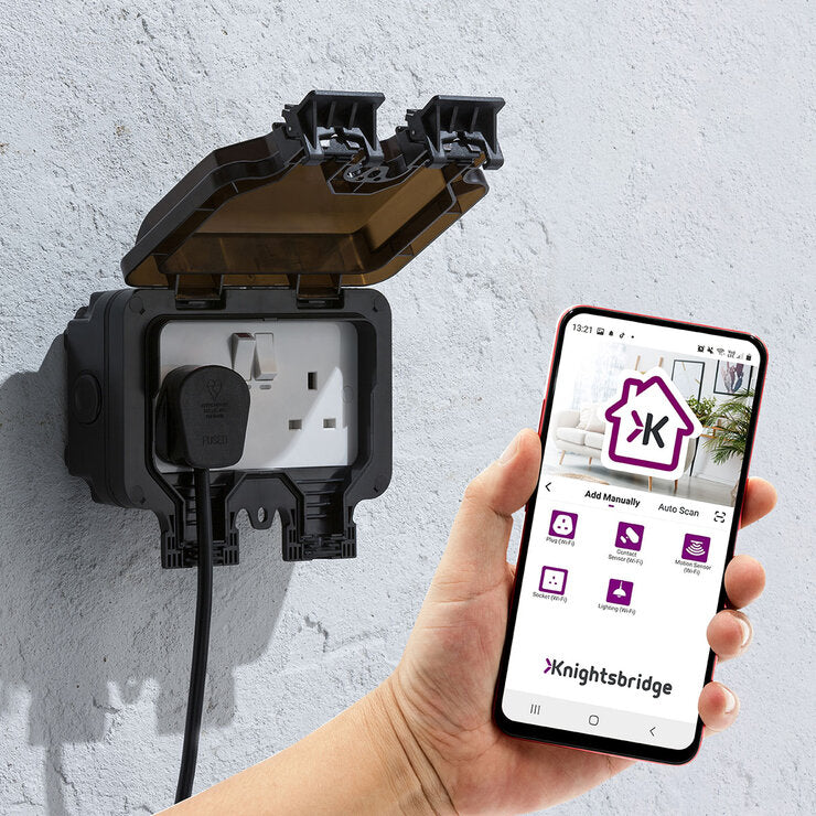 Knightsbridge Smart Outdoor Socket, Pack of 2