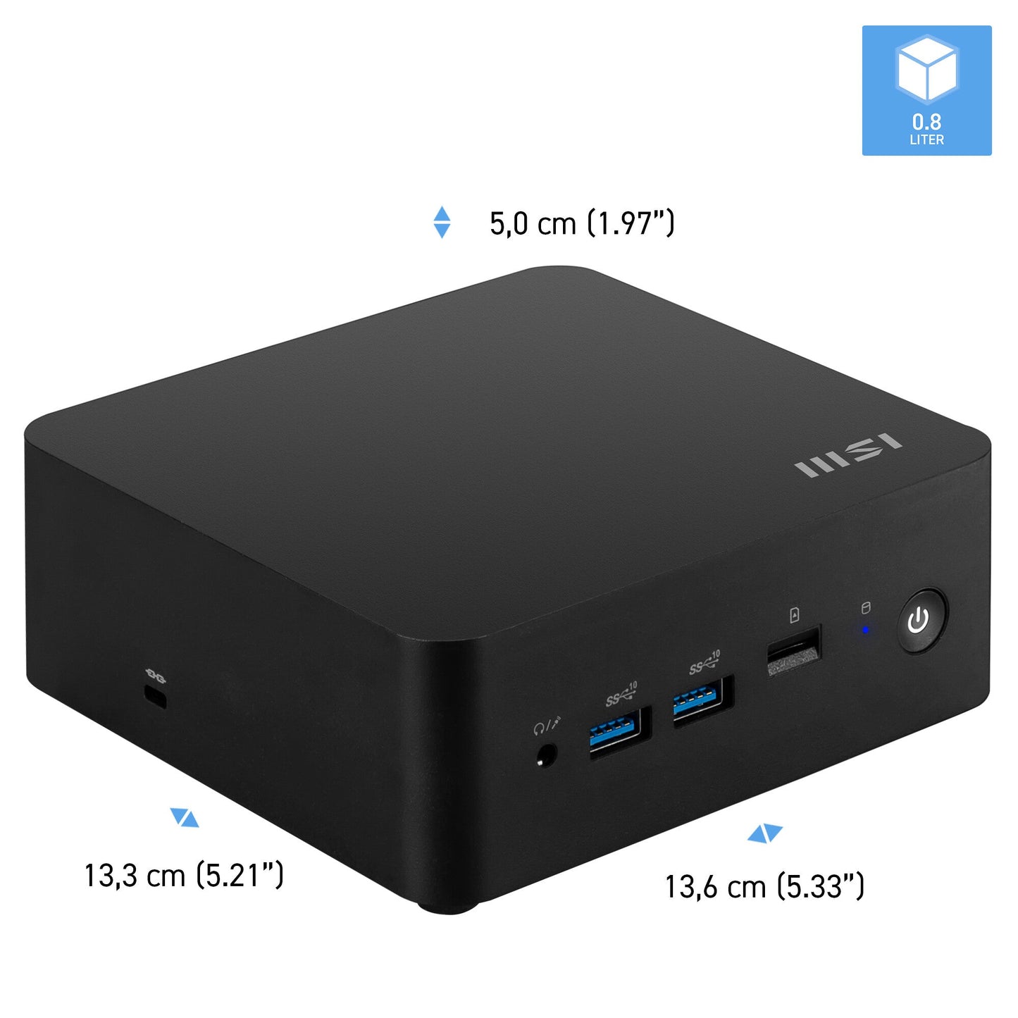 MSI Cubi NUC 1M Barebone - Intel Core 5 14th Gen, Intel Graphics, DDR5, WiFi 6E