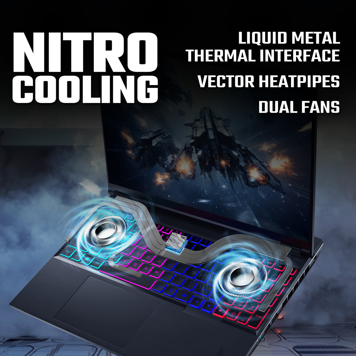 Acer Nitro 16 AI Gaming Laptop AMD Ryzen AI 7 16 Inch 16GB 1TB GEFORCE RTX5070Ti