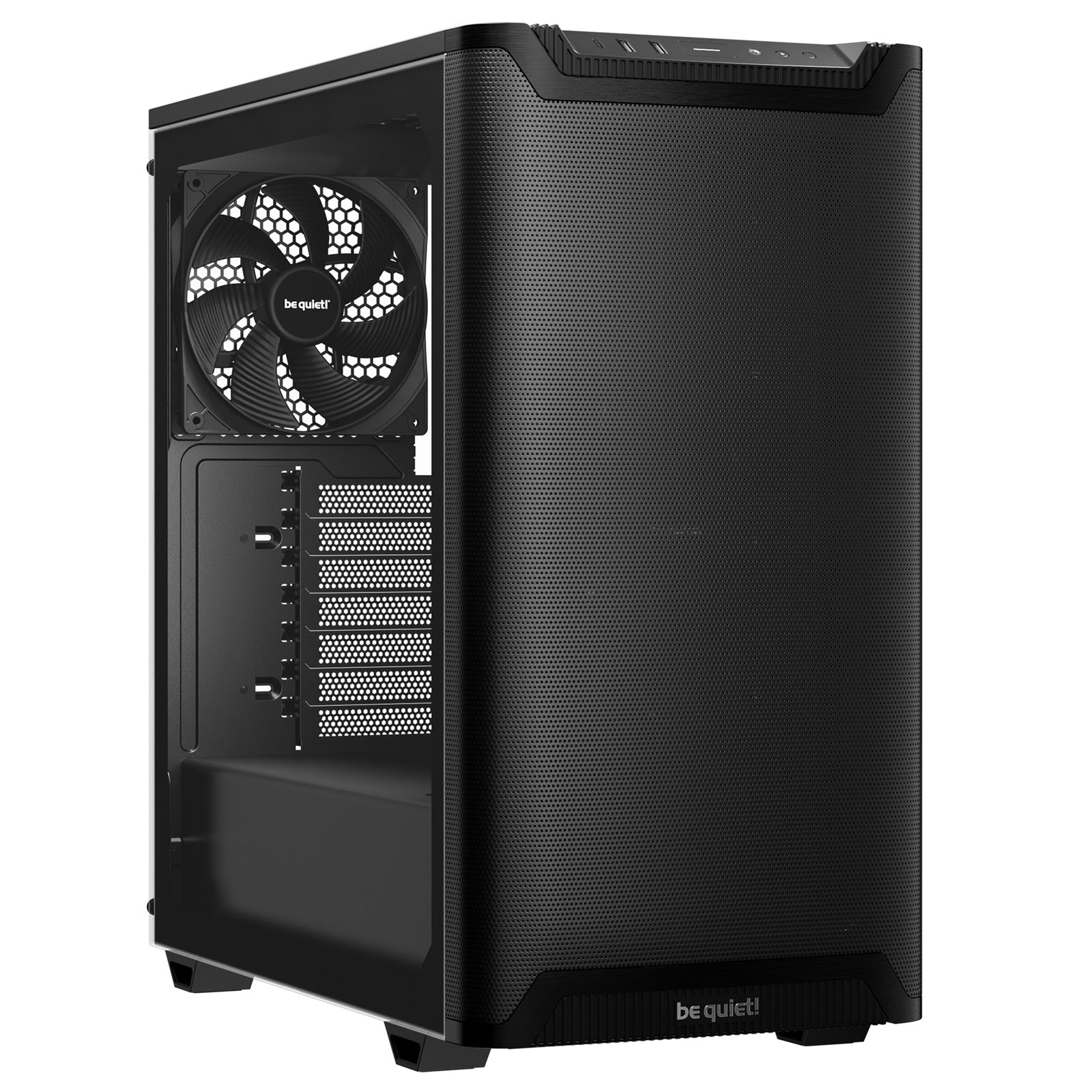 be quiet! Pure Base 501 Airflow Window Black ATX Mid Tower Case with USB-A, USB-C, 2 x Pure Wings 2 140mm Black PWM Fans, Sleek Front Panel and Airflow Cover
