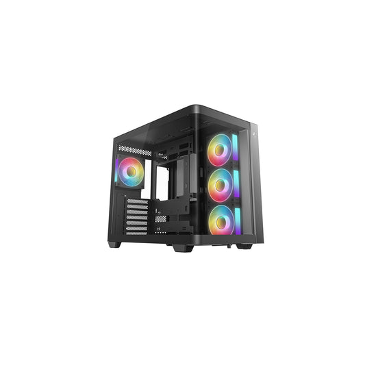 DeepCool CG530U 4F Case,Black, Mid- Tower, 2x USB 3.0, Tempered Glass Side Window Panel, ITX/Micro ATX/ATX