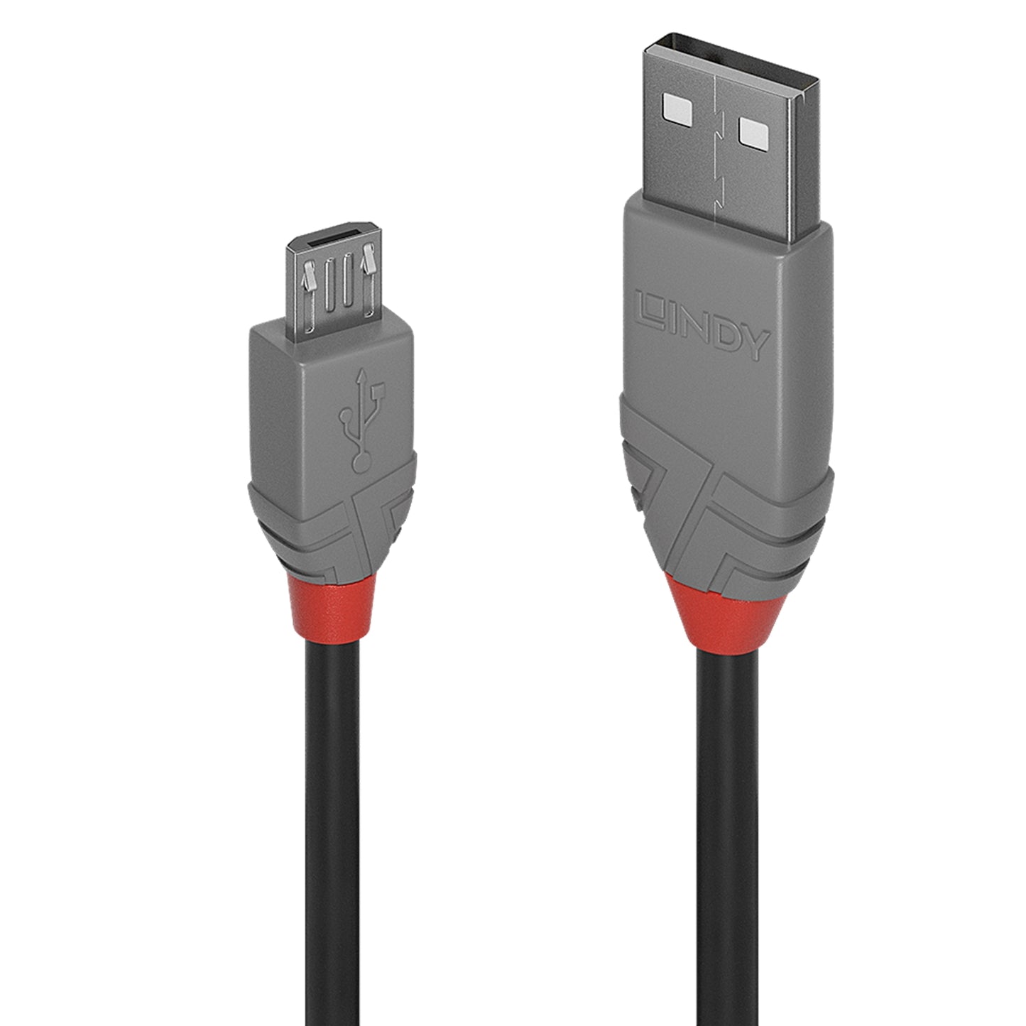 Lindy 36733 2m USB-A(M)2.0 To USB Micro-B(M)2.0 Anthra Line 480Mbps Cable Black