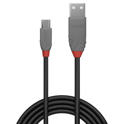 Lindy 36733 2m USB-A(M)2.0 To USB Micro-B(M)2.0 Anthra Line 480Mbps Cable Black