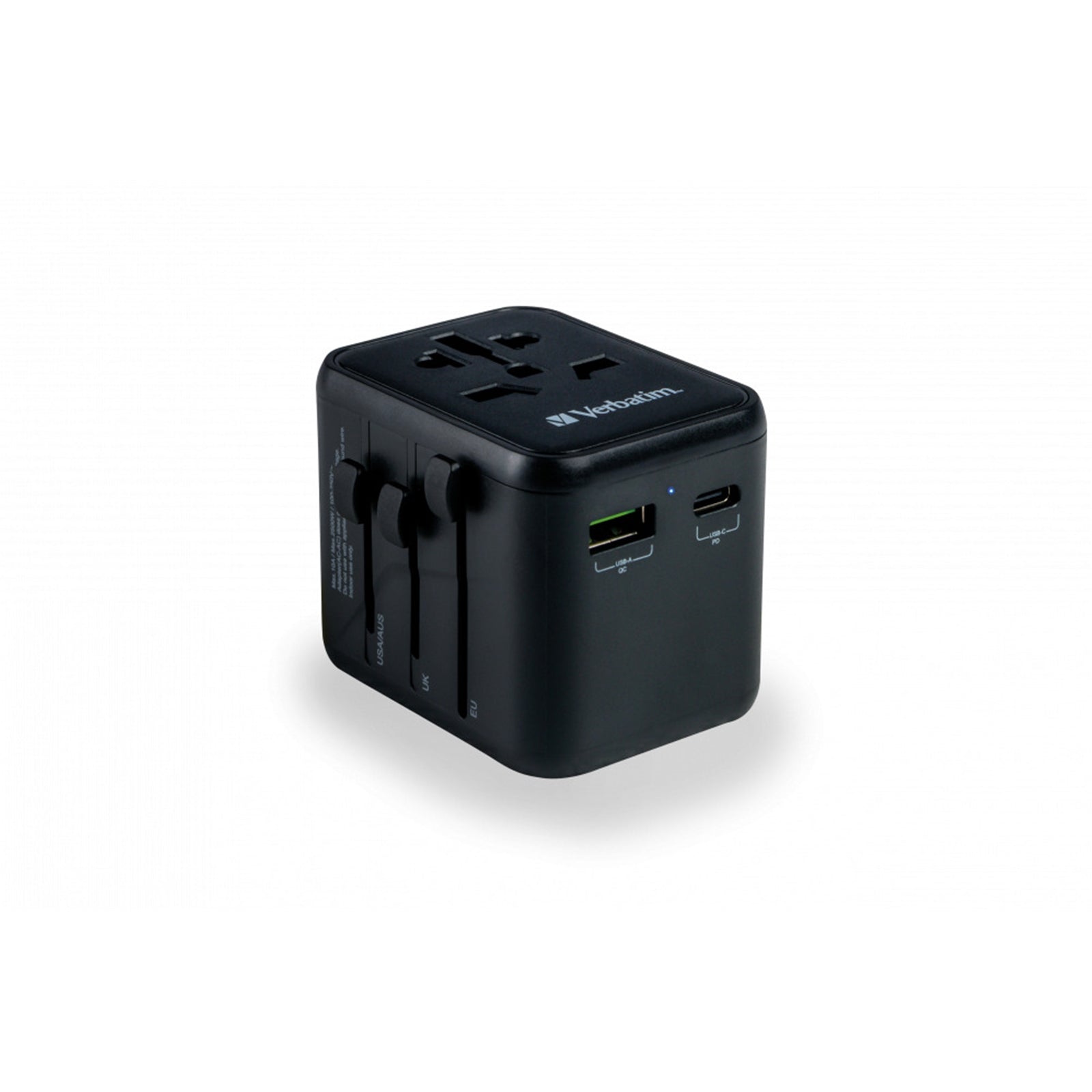 Verbatim (49544) UTA-02 Universal Travel Adapter with 1 x USB-C PD 20W / 1 x USB-A QC 3.0