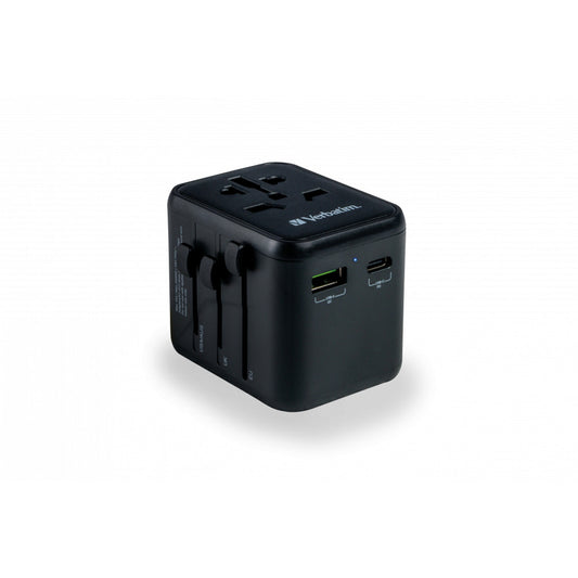 Verbatim (49544) UTA-02 Universal Travel Adapter with 1 x USB-C PD 20W / 1 x USB-A QC 3.0