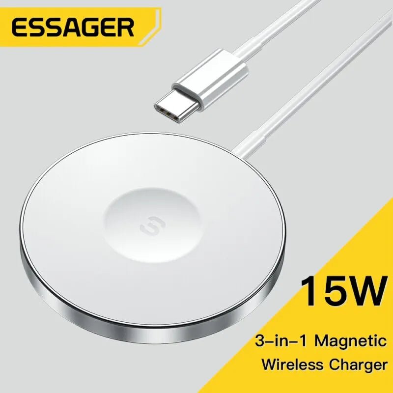 Essager 15W Fast Wireless Charger for iPhone Apple Watch 3 in 1 Charging Station - Mobile Charger - Essager - Lazymart - 14:29#15W 3 in 1 - Essager 15W Fast Wireless Charger for iPhone Apple Watch 3 in 1 Charging Station